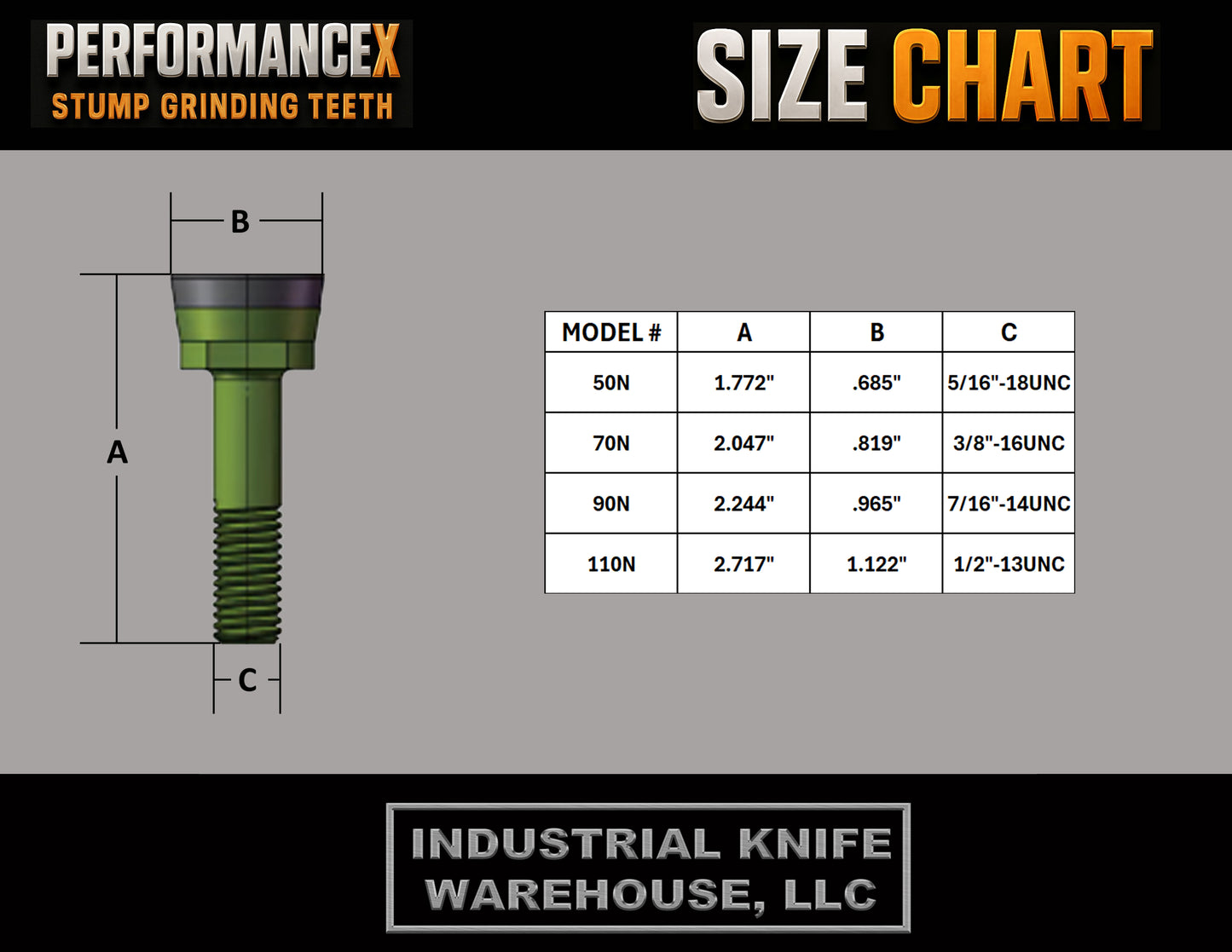 PerformanceX 90N Stump Grinding Tooth
